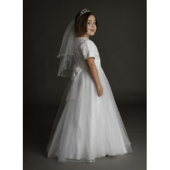 White First Holy Communion Dress Style D009