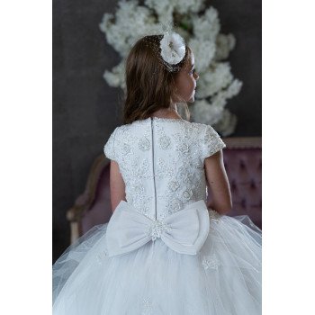 HANDMADE WHITE FIRST HOLY COMMUNION DRESS T-268