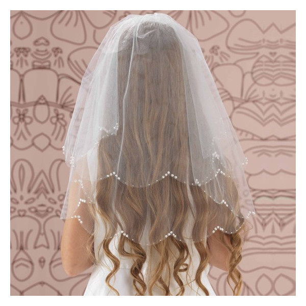 White First Holy Communion Veil Style LA155WT4NC White First Holy Communion Veil Style LA155WT4NC