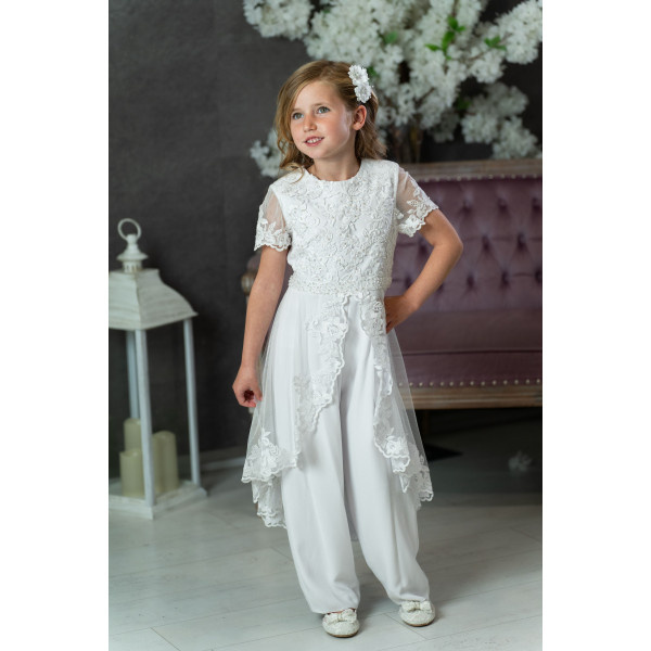 White First Holy Communion Jumpsuit Style IS24650 White First Holy Communion Jumpsuit Style IS24650