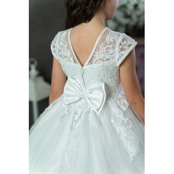 PAULA'S COMMUNION WHITE TEA-LENGTH FIRST HOLY COMMUNION DRESS STYLE UF23001