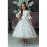 PAULA'S COMMUNION WHITE TEA-LENGTH FIRST HOLY COMMUNION DRESS STYLE PJ-32