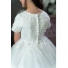 PAULA'S COMMUNION WHITE TEA-LENGTH FIRST HOLY COMMUNION DRESS STYLE PJ-14 S/P