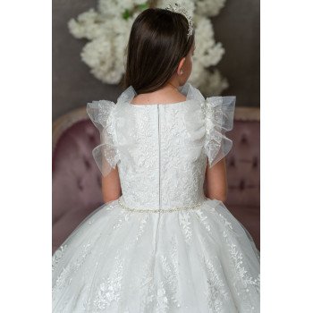 HANDMADE WHITE FIRST HOLY COMMUNION DRESS T-263