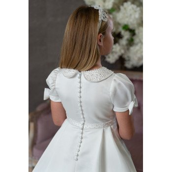 PAULA'S COMMUNION WHITE TEA-LENGTH FIRST HOLY COMMUNION DRESS STYLE PJ-31