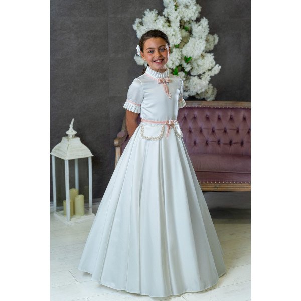 Ivory/Pink First Holy Communion Dress Style AA-132