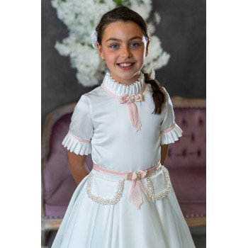 Ivory/Pink First Holy Communion Dress Style AA-132