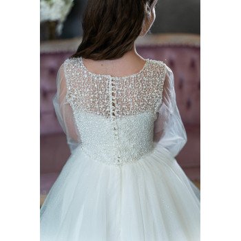 Ivory Long Sleeves First Holy Communion Dress