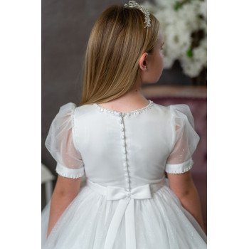 PAULA'S COMMUNION WHITE TEA-LENGTH FIRST HOLY COMMUNION DRESS
