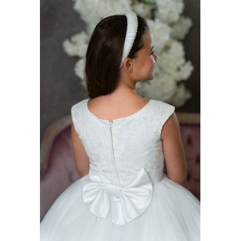 JOAN CALABRESE WHITE TEA-LENGTH FIRST HOLY COMMUNION DRESS