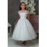 JOAN CALABRESE WHITE TEA-LENGTH FIRST HOLY COMMUNION DRESS 
