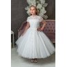 PAULA'S COMMUNION WHITE TEA-LENGTH FIRST HOLY COMMUNION DRESS