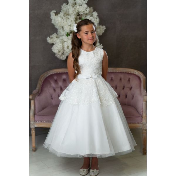PAULA'S COMMUNION WHITE TEA-LENGTH FIRST HOLY COMMUNION DRESS PAULA'S COMMUNION WHITE TEA-LENGTH FIRST HOLY COMMUNION DRESS