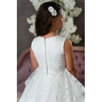  PAULA'S COMMUNION WHITE TEA-LENGTH FIRST HOLY COMMUNION DRESS