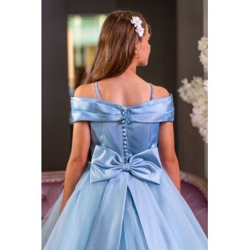 Dk Powder Blue Confirmation Dress