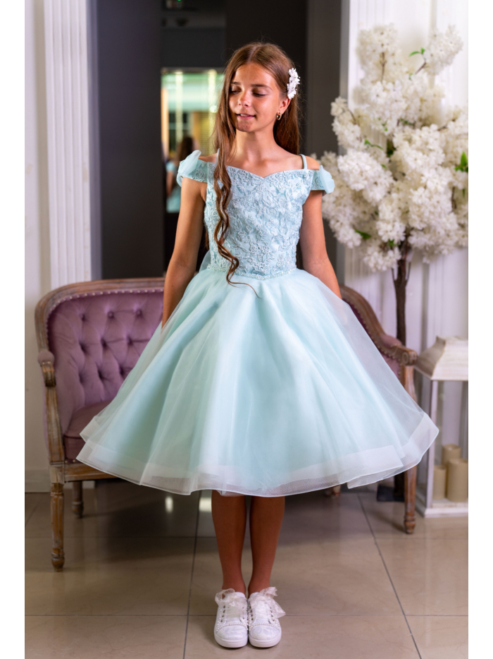 Shallow Blue Confirmation Dress