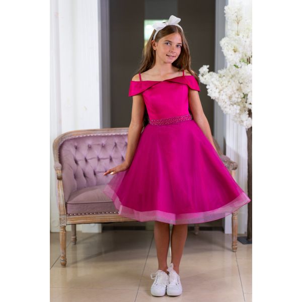 Raspberry Confirmation Dress