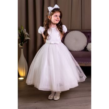 PAULA'S COMMUNION WHITE TEA-LENGTH FIRST HOLY COMMUNION DRESS
