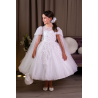 Polka Bridal White First Holy Communion Dress