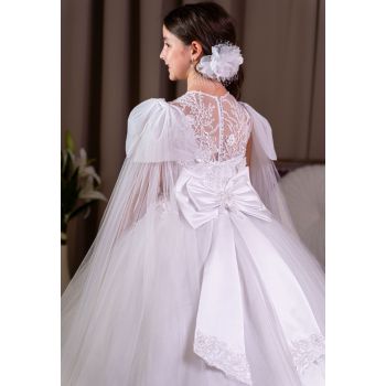 Polka Bridal White First Holy Communion Dress