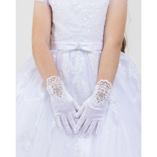 White First Holy Communion Gloves