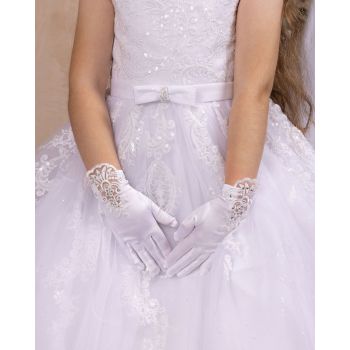 White First Holy Communion Gloves