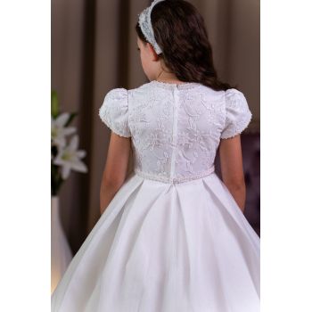 PAULA'S COMMUNION WHITE TEA-LENGTH FIRST HOLY COMMUNION DRESS