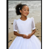 PAULA'S COMMUNION WHITE TEA-LENGTH FIRST HOLY COMMUNION DRESS