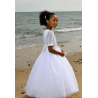 PAULA'S COMMUNION WHITE TEA-LENGTH FIRST HOLY COMMUNION DRESS