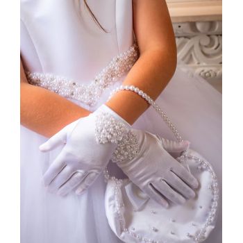 White First Holy Communion Gloves