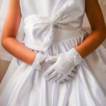 White First Holy Communion Gloves