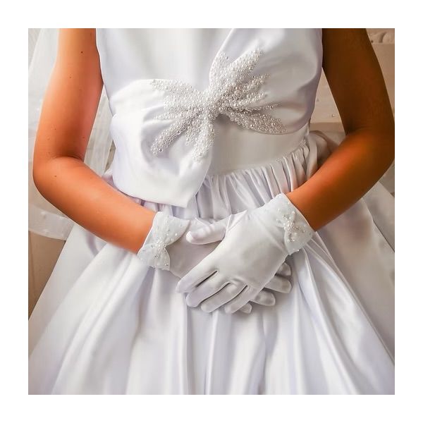 White First Holy Communion Gloves