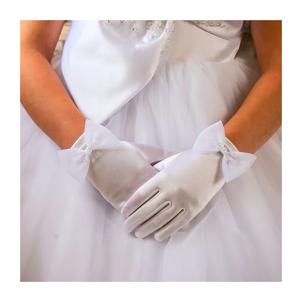 White First Holy Communion Gloves