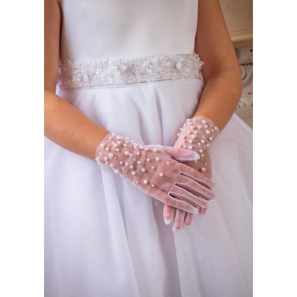 White First Holy Communion Gloves