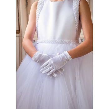 White First Holy Communion Gloves