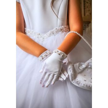 White First Holy Communion Gloves