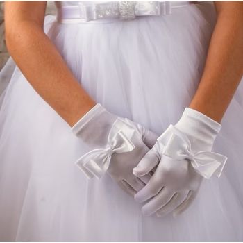 White First Holy Communion Gloves