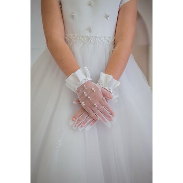 White First Holy Communion Gloves