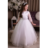 Linzi Jay Sheer Puff Mesh Sleeve White First Holy Communion Dress