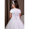 Linzi Jay White First Holy Communion Dress with Glittered Skirt and Lace Top
