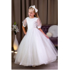 Linzi Jay Sheer Puff Sleeve Ivory First Holy Communion Dress