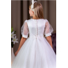 Linzi Jay Sheer Puff Sleeve Ivory First Holy Communion Dress