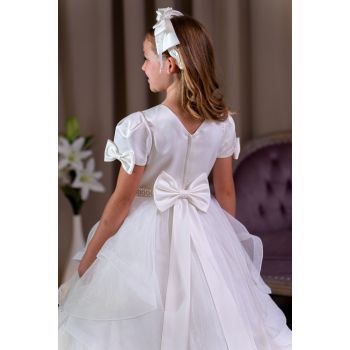 Linzi Jay Layered Organza Ivory First Holy Communion Dress
