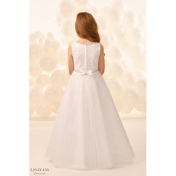 Linzi Jay White Sleeveless Glittered Dress