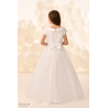 Linzi Jay Sheer Puff Mesh Sleeve White First Holy Communion Dress