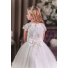 Sweetie Pie White Lace Floral First Holy Communion Dress