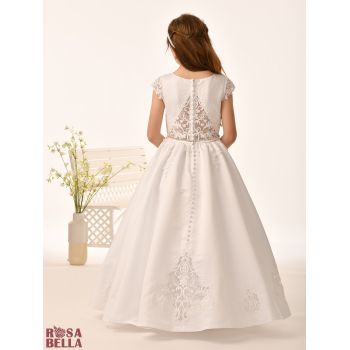 Sweetie Pie White Pearl Bodice and Tulle Skirt First Holy Communion Dress