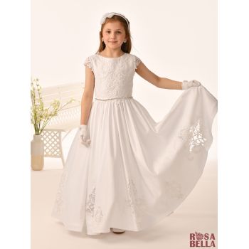 Sweetie Pie White Pearl Bodice and Tulle Skirt First Holy Communion Dress