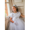 White First Holy Communion Dress With Bow Detail
