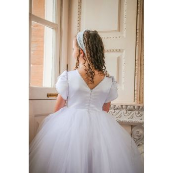 White First Holy Communion Dress With Bow Detail
